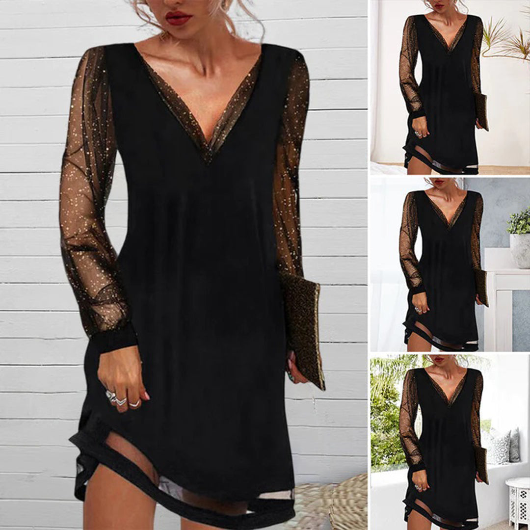 ATHENA - Robe chic à col en V pour un look sophistiqué