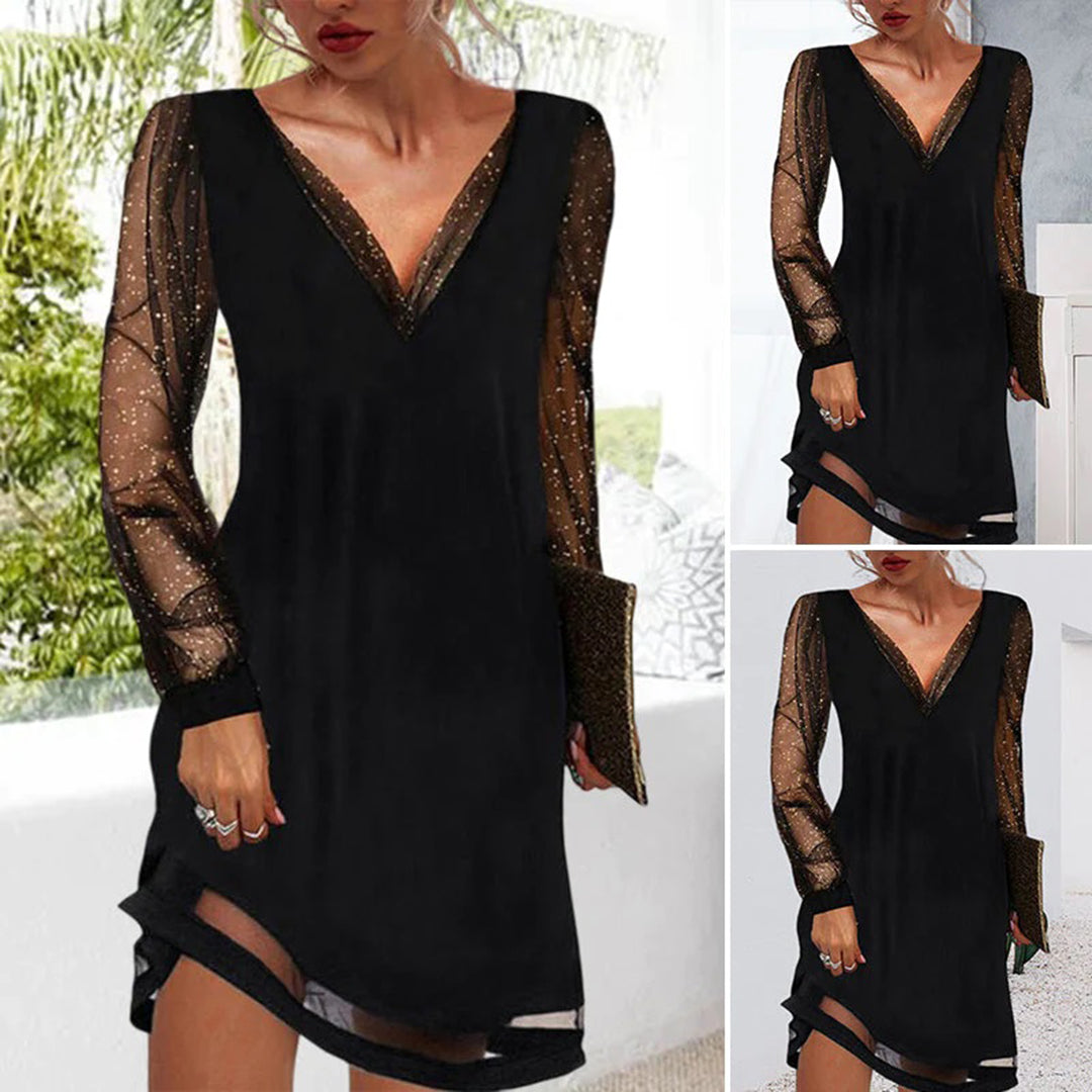 ATHENA - Robe chic à col en V pour un look sophistiqué