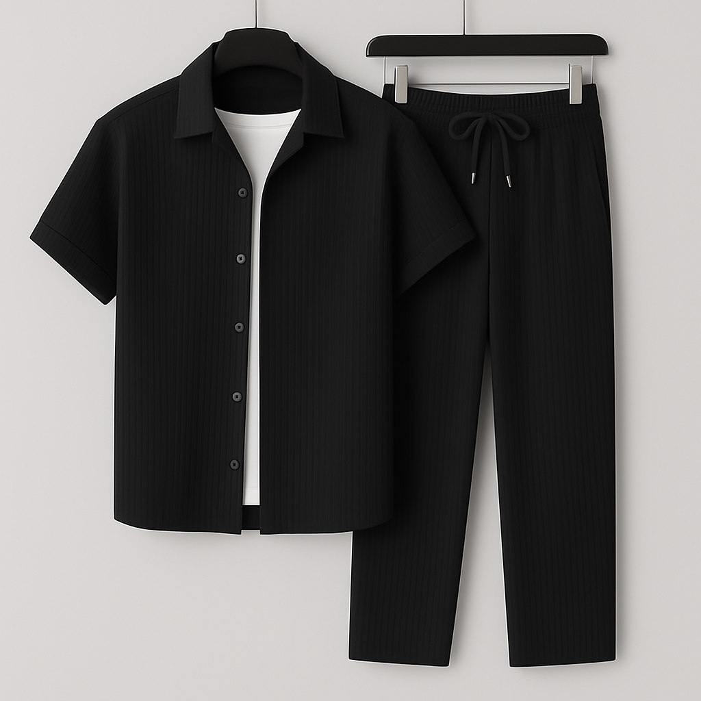 Ensemble homme en lin chemise et pantalon ample respirant été 2026