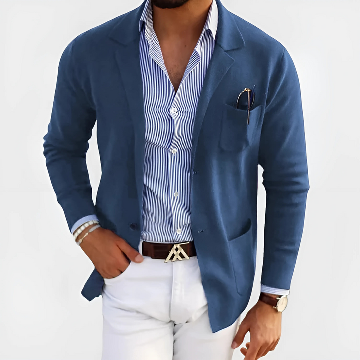 Veste légère pour homme en laine, à boutonnage simple, décontractée pour l’automne