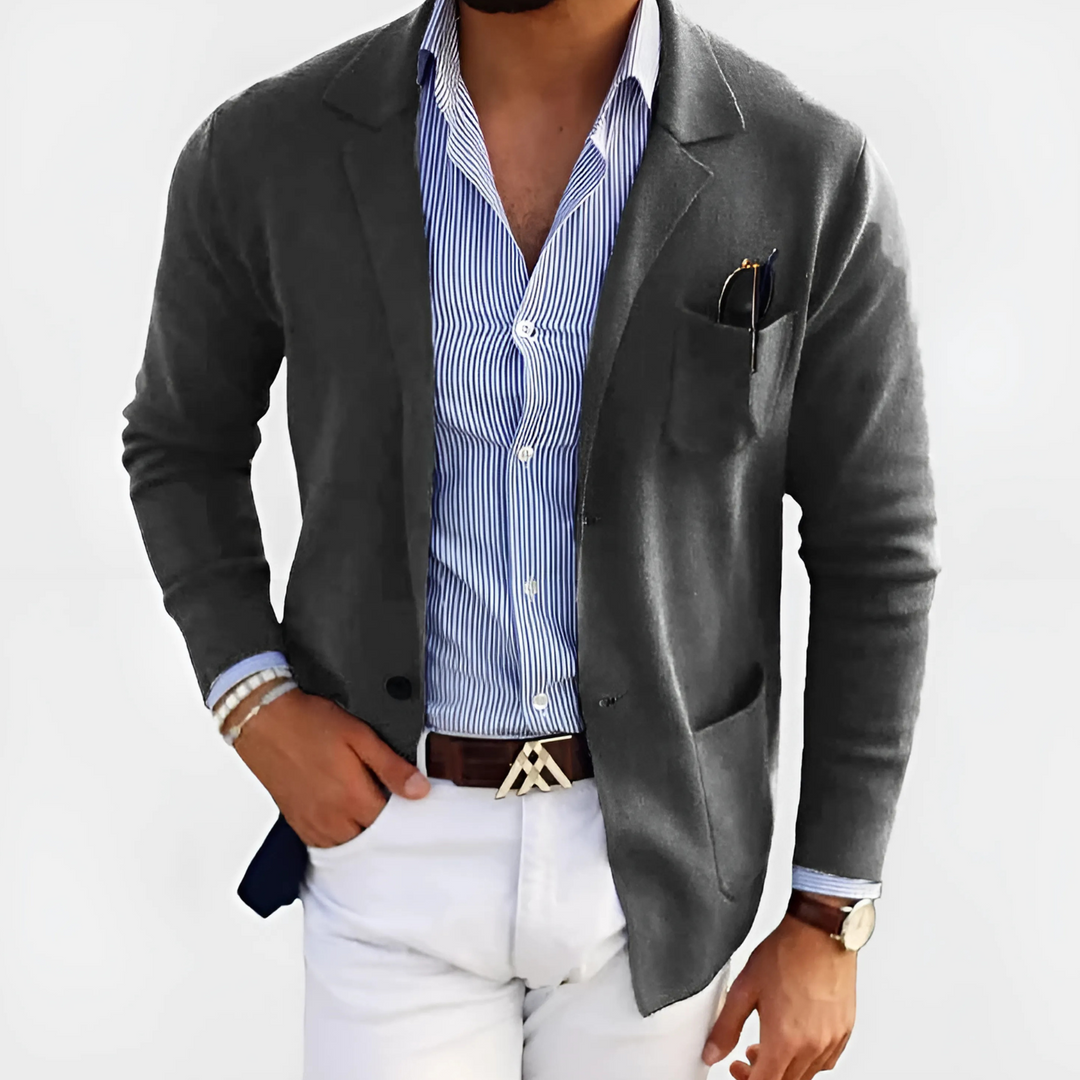 Veste légère pour homme en laine, à boutonnage simple, décontractée pour l’automne