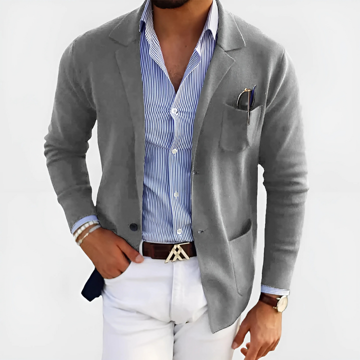 Veste légère pour homme en laine, à boutonnage simple, décontractée pour l’automne