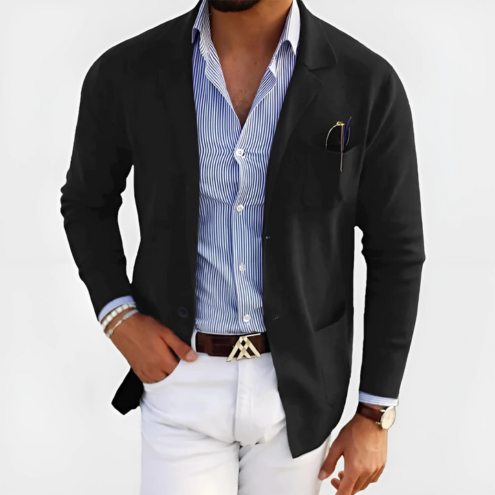 Veste légère pour homme en laine, à boutonnage simple, décontractée pour l’automne