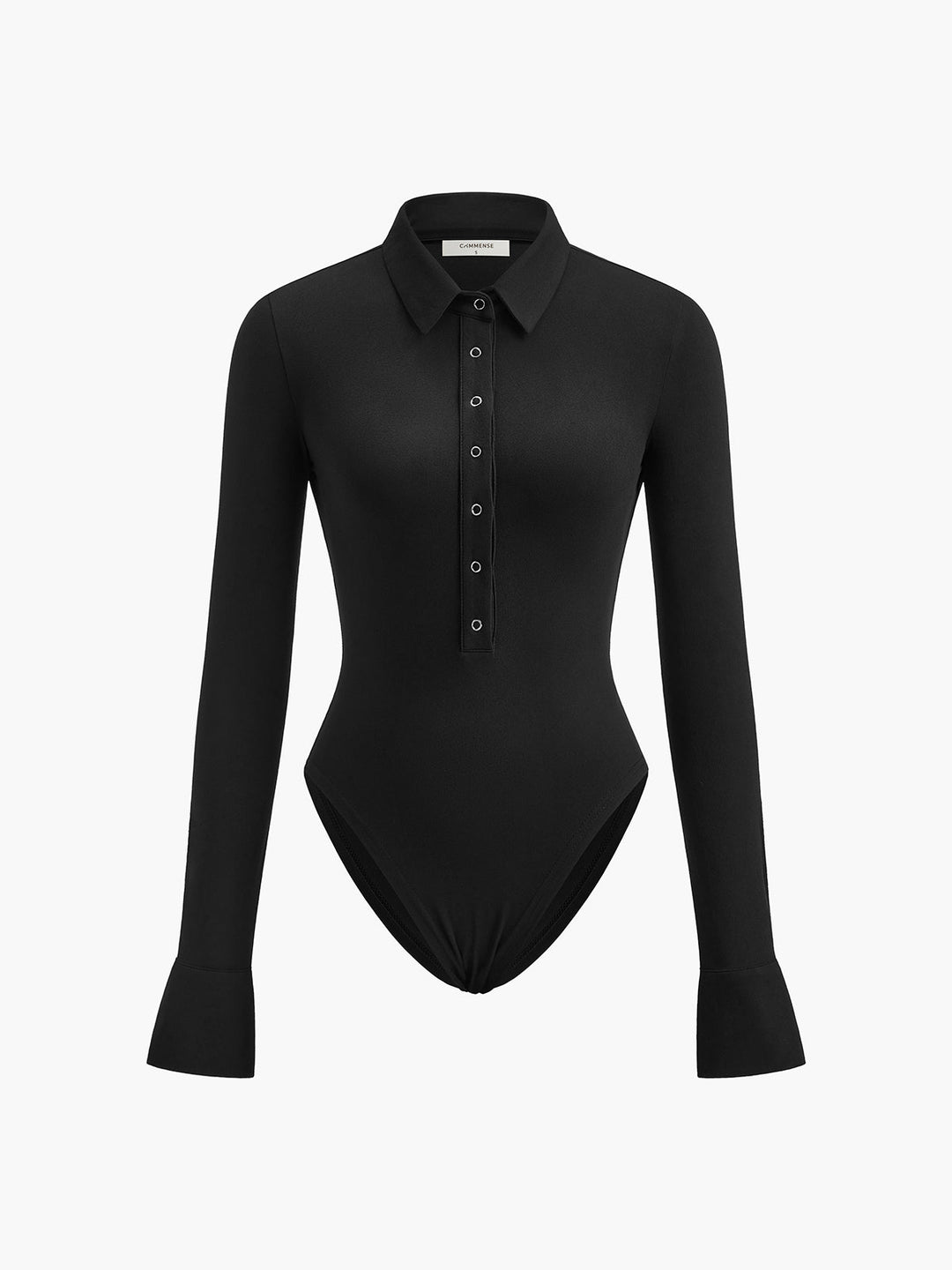 Body femme en coton à manches longues pour l'été, coupe ajustée et élégante.