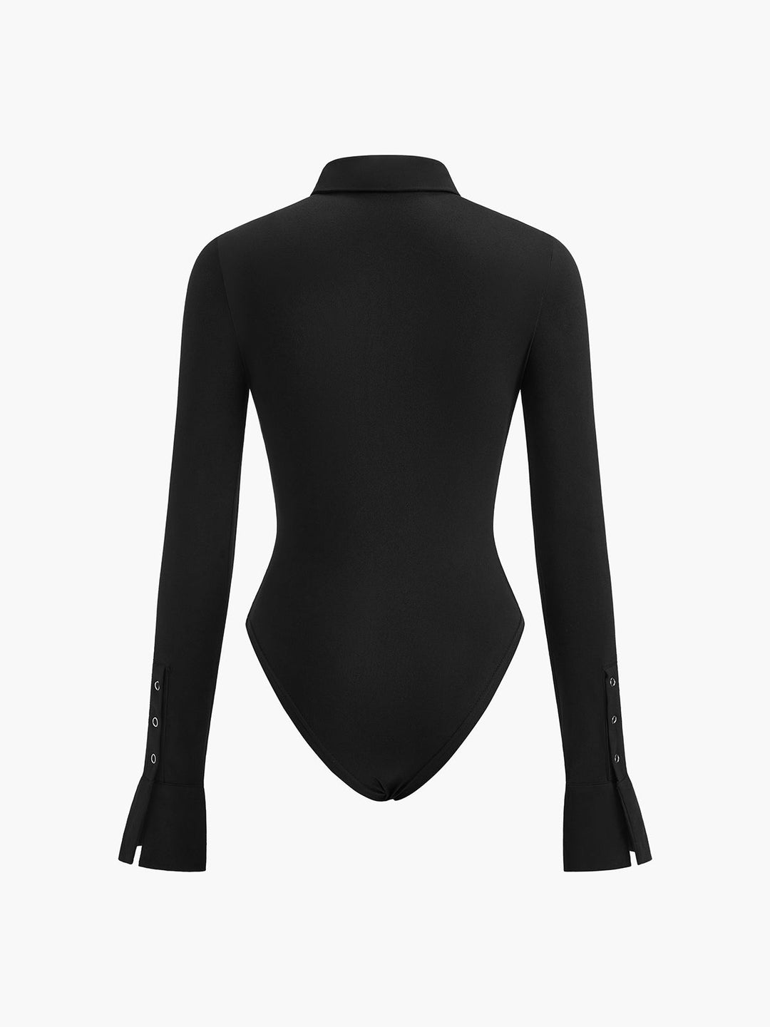Body femme en coton à manches longues pour l'été, coupe ajustée et élégante.