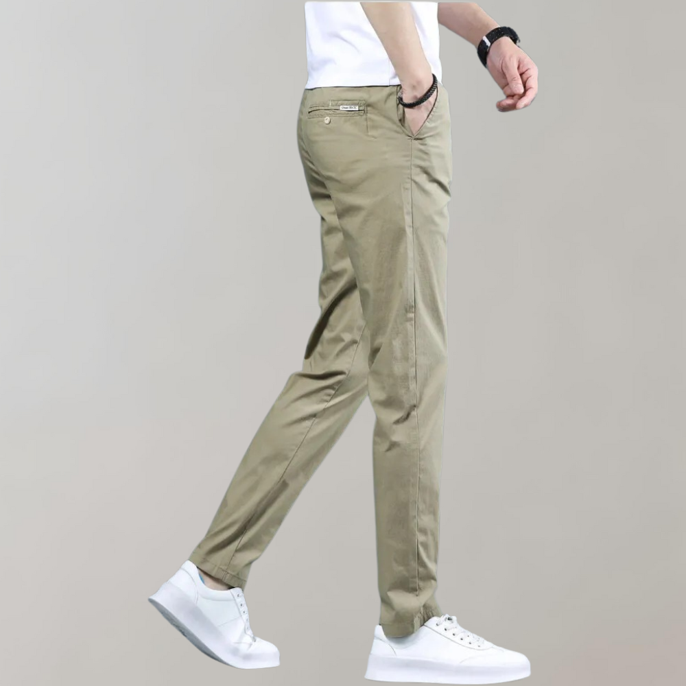 Villum - Pantaloni chino elastici în talie