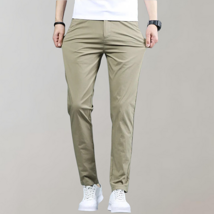 Villum - Pantaloni chino elastici în talie