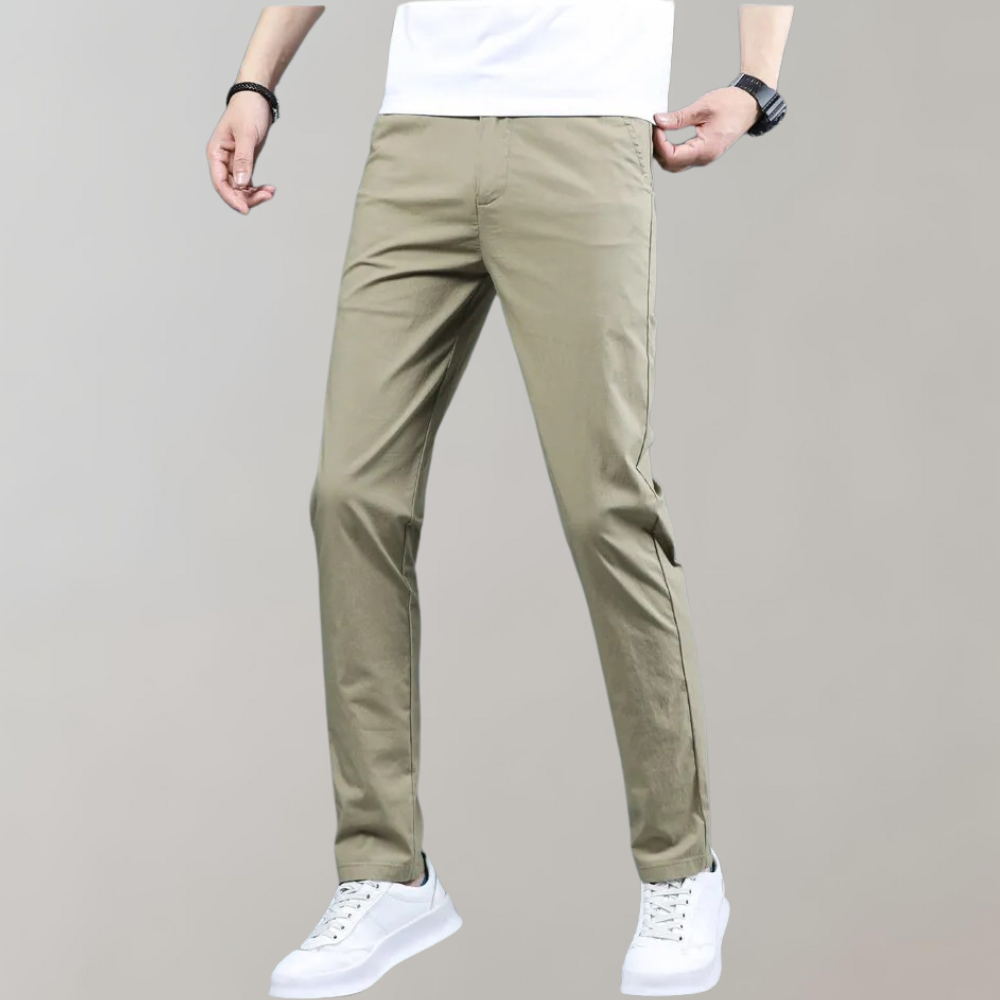 Villum - Pantaloni chino elastici în talie