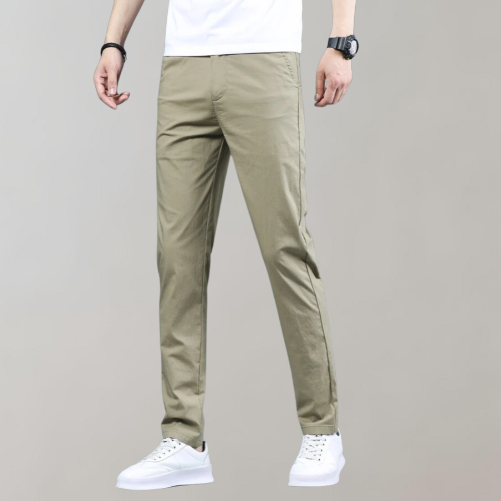 Villum - Pantaloni chino elastici în talie