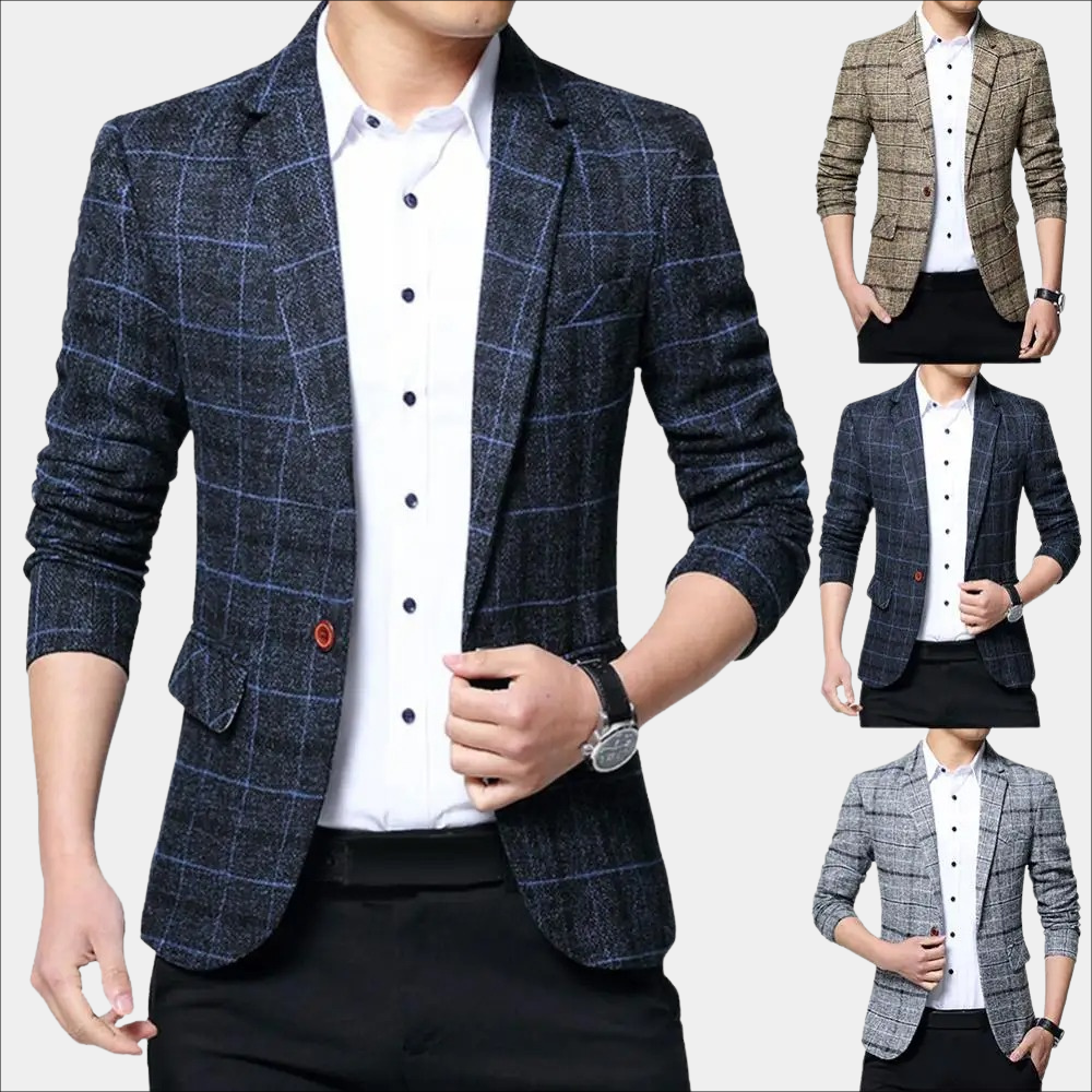 Balder - Blazer casual a cuadros para hombre
