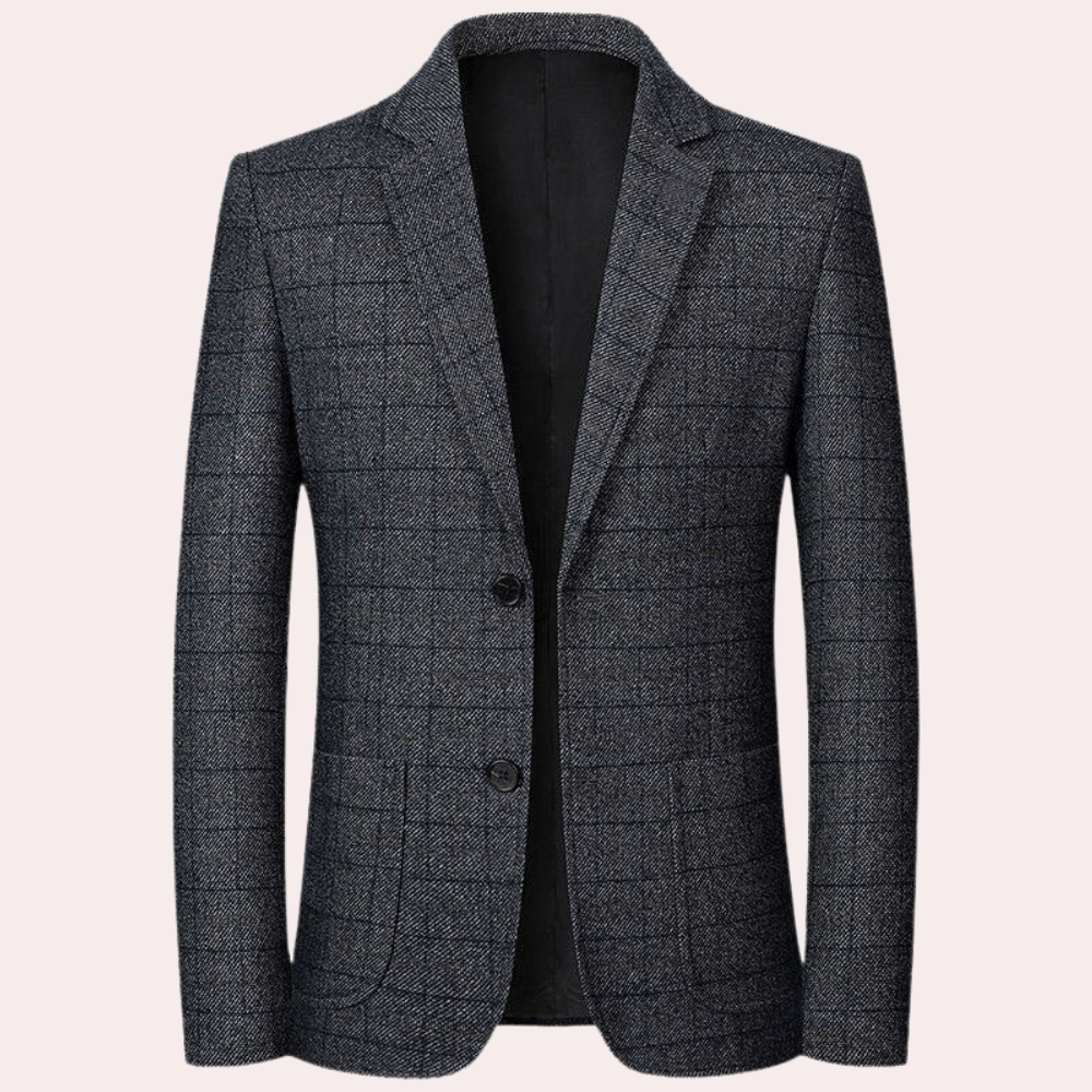 Mimir - Męska marynarka w kratę w stylu retro formalnym