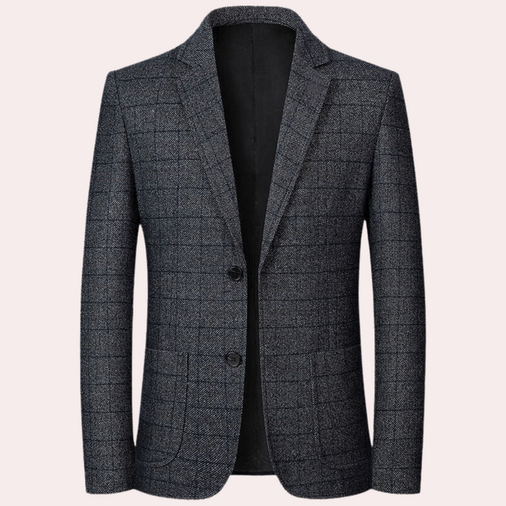 Mimir - Męska marynarka w kratę w stylu retro formalnym