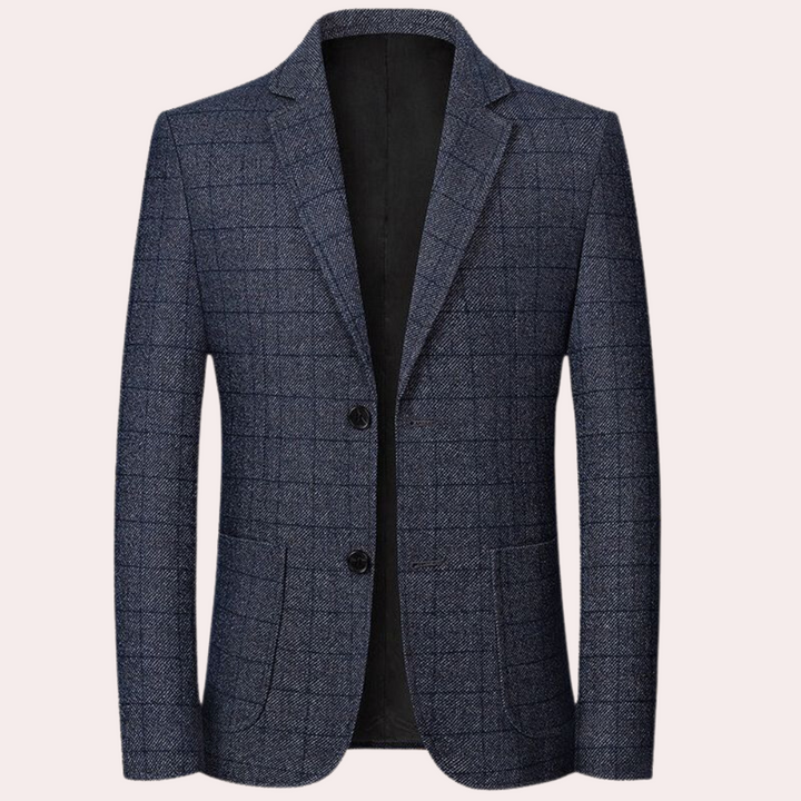 Mimir - Męska marynarka w kratę w stylu retro formalnym