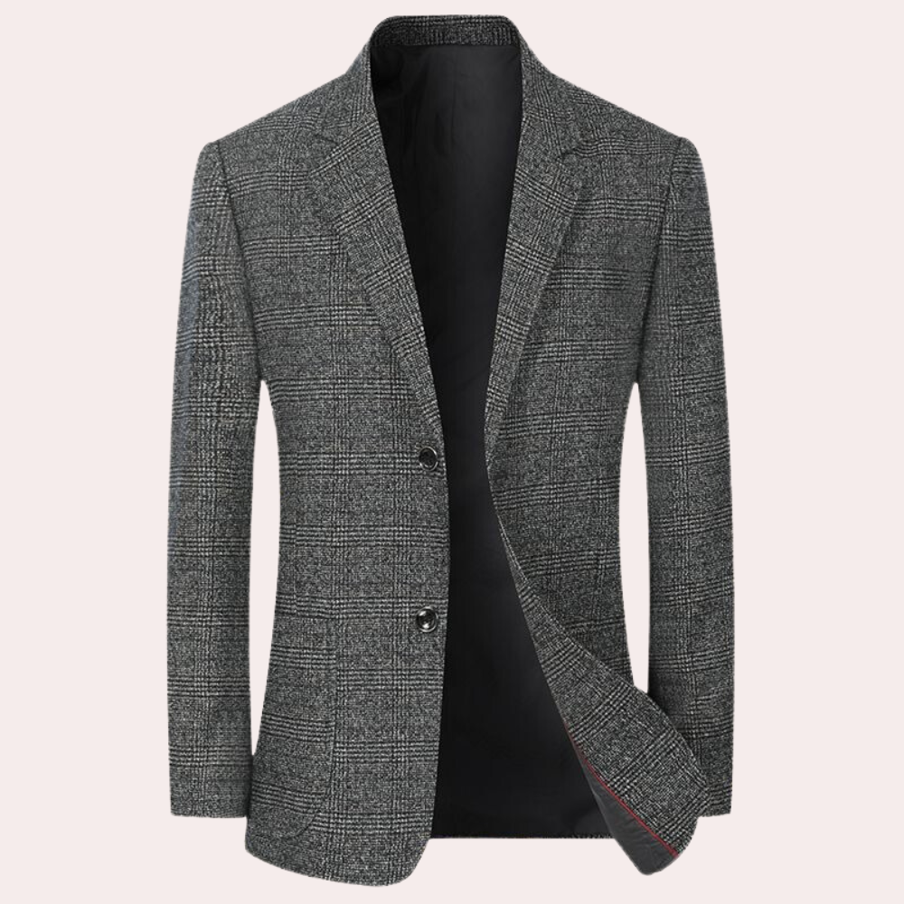 Mimir - Męska marynarka w kratę w stylu retro formalnym