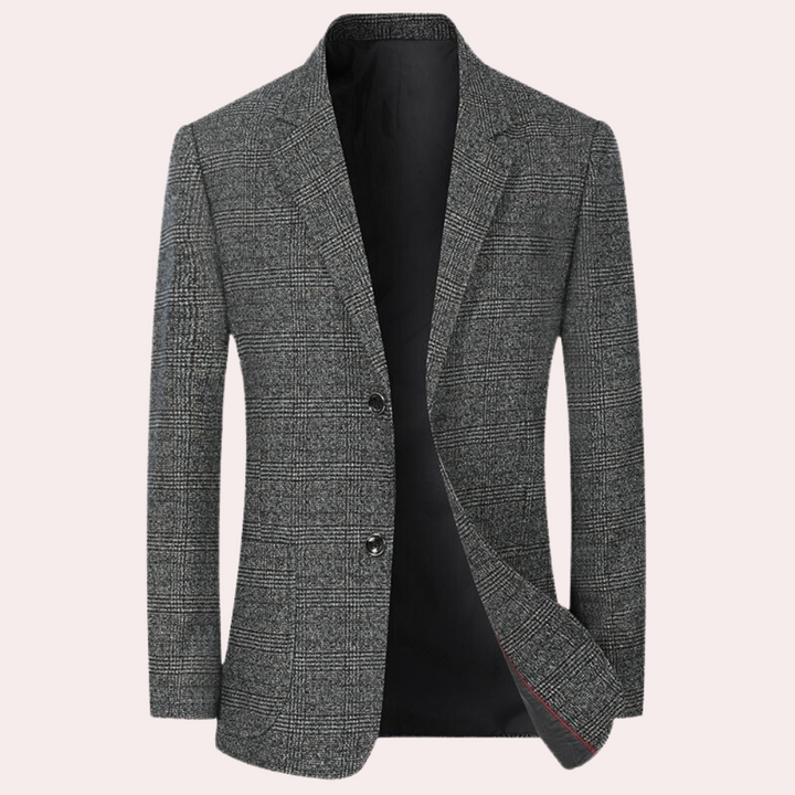 Mimir - Męska marynarka w kratę w stylu retro formalnym
