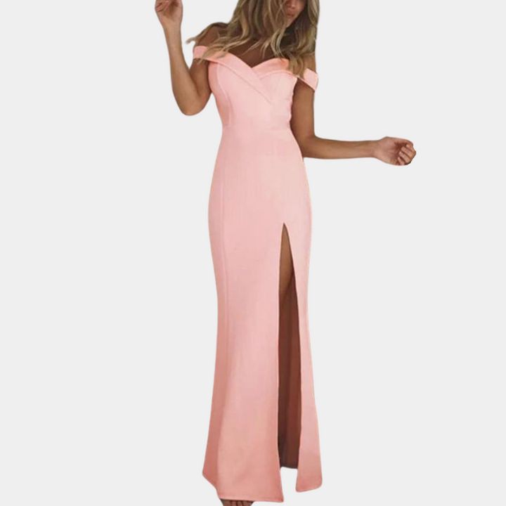 Elena - Robe décolletée élégante pour la femme moderne