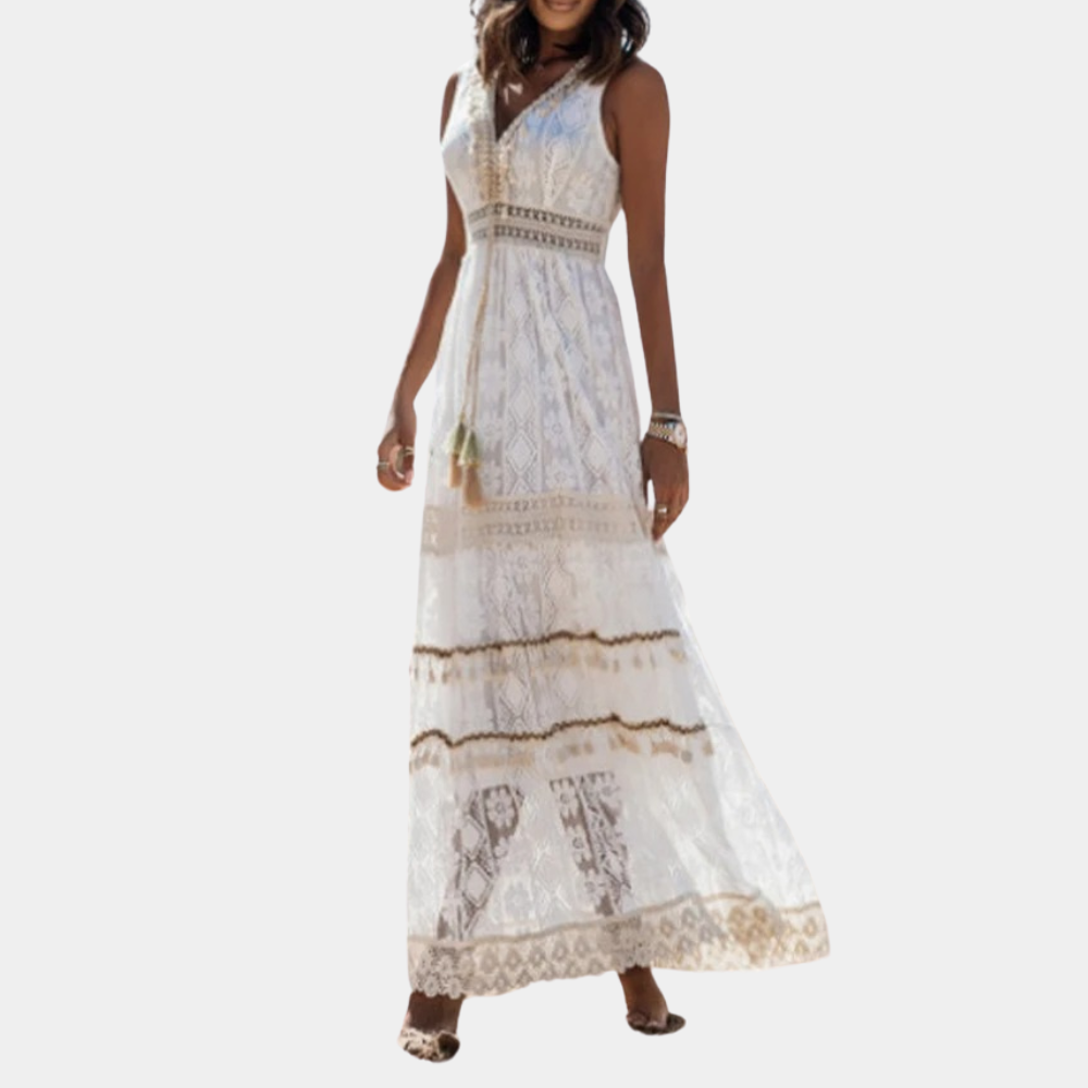 Amandine - Chic Bohemian Long Dress for Women with Simple Elegance
