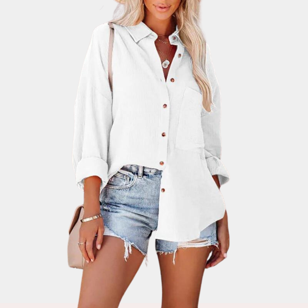 Viviana - Cămașă de vară casual și elegantă pentru femei cu buzunar practic