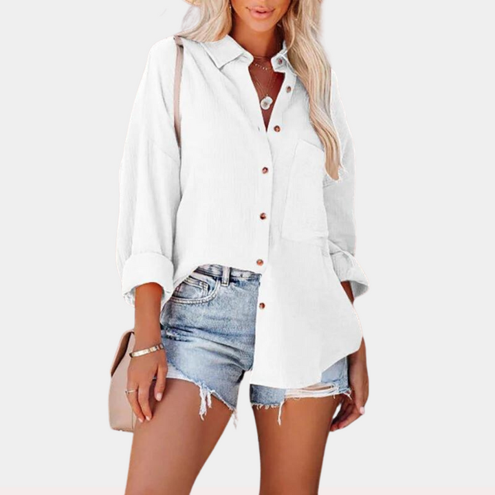 Viviana - Cămașă de vară casual și elegantă pentru femei cu buzunar practic