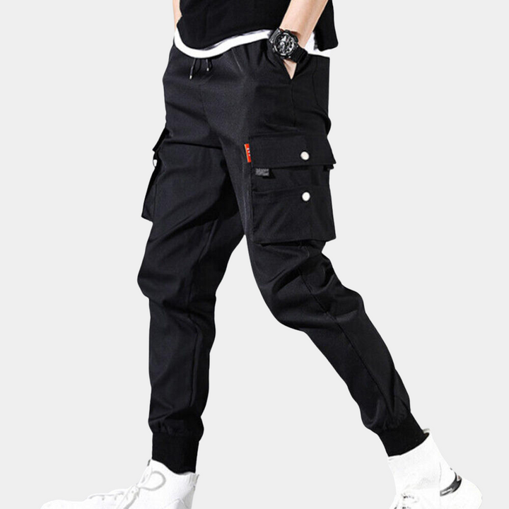 Benvolio - Pantaloni cargo eleganți pentru bărbați cu buzunare cu clapetă practice