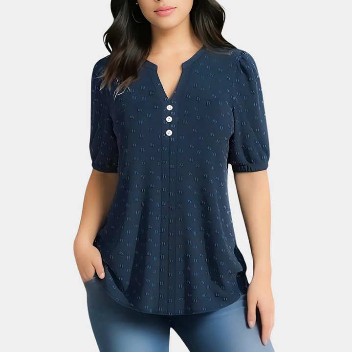 Isabetta - Elegant V-Neck Blouse for Women for a Sophisticated Look