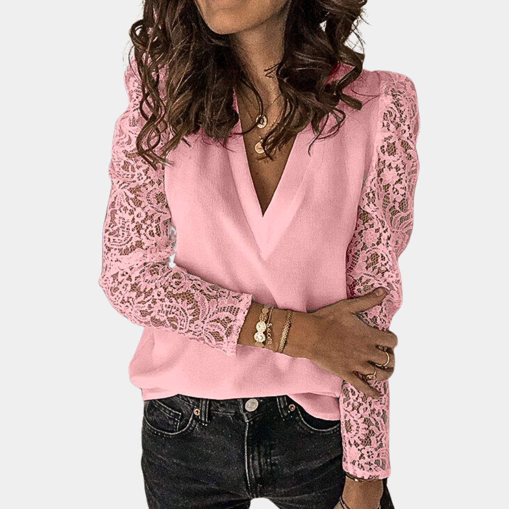 Chemisier féminin à col en V pour un look stylé