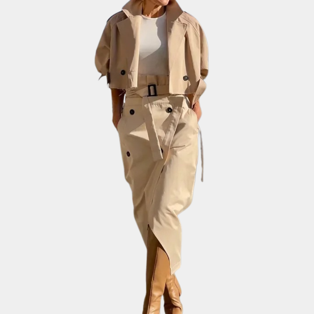 Elegant trench coat set for women for a timeless look