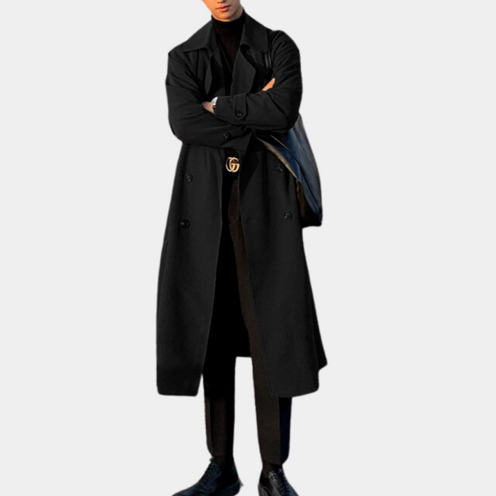 Trench coat lungo ed elegante da uomo