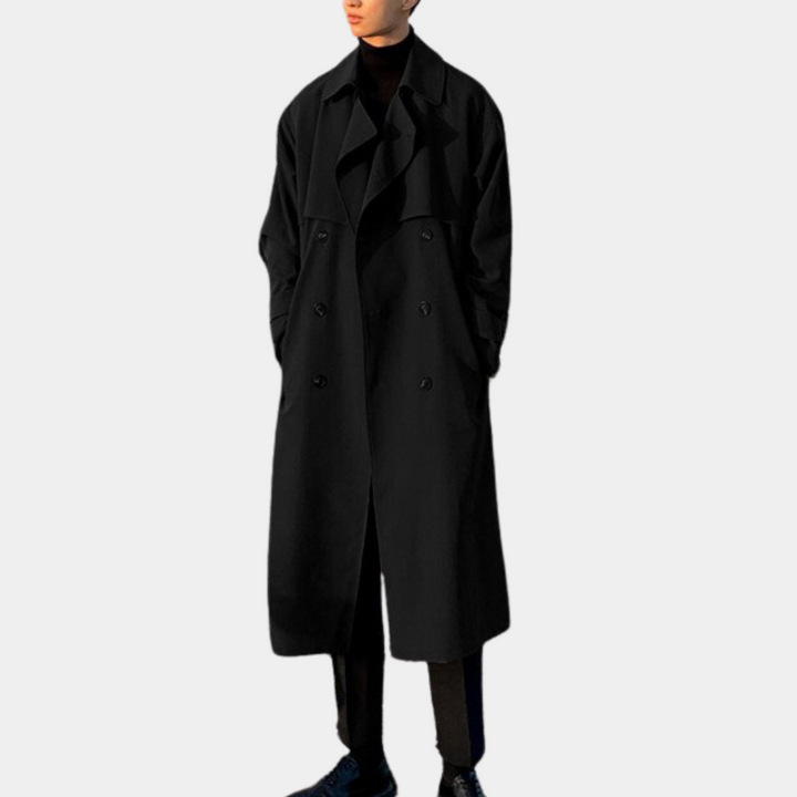 Trench coat lungo ed elegante da uomo
