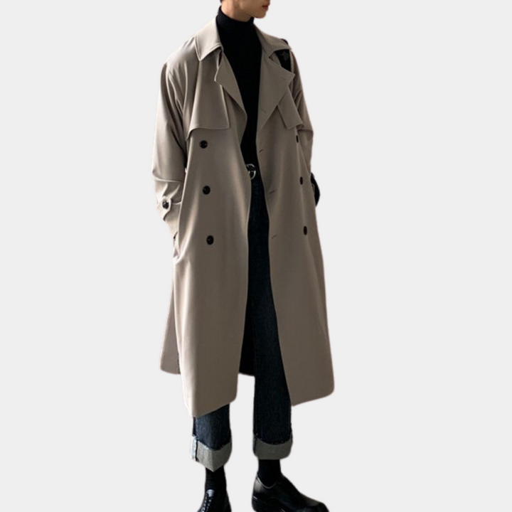 Trench coat lungo ed elegante da uomo