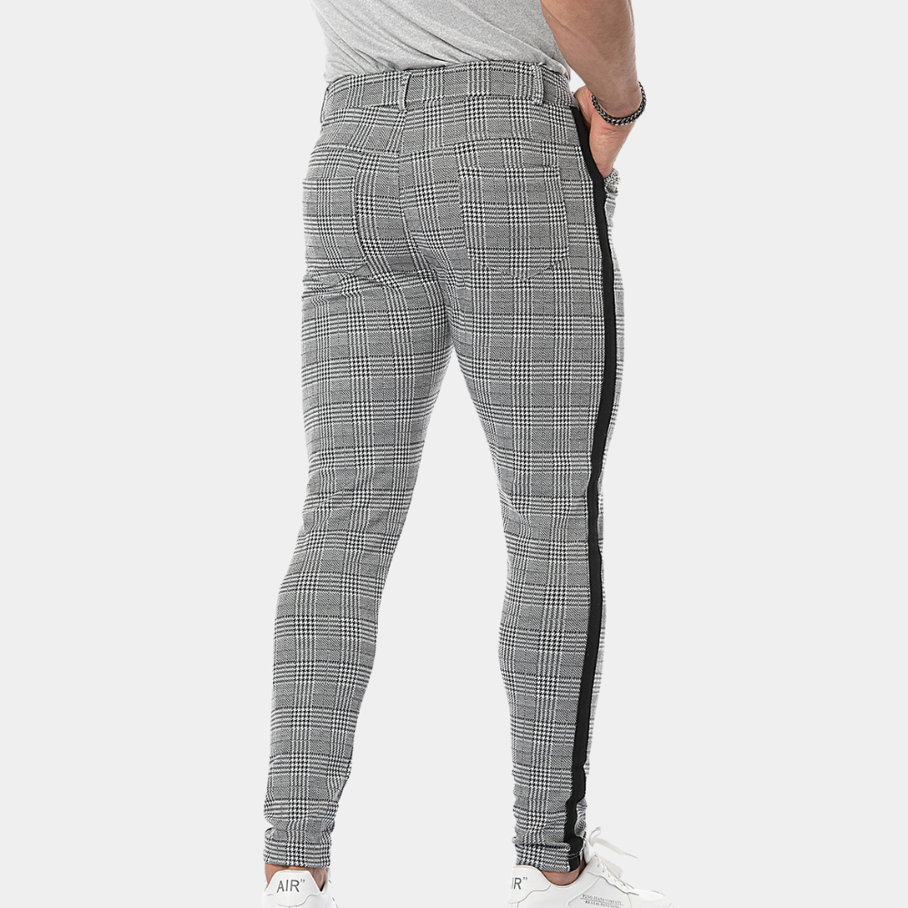 Anton - Wąskie spodnie w kratę w stylu vintage dla mężczyzn