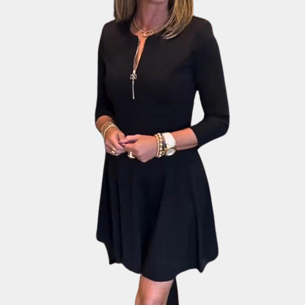 Rochie chic pentru femei cu detalii elegante cu fermoar