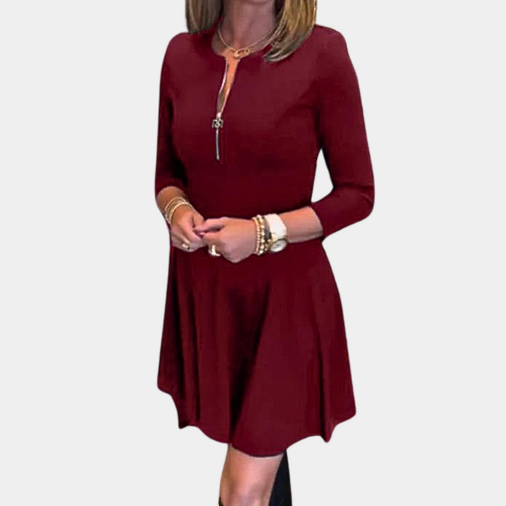 Rochie chic pentru femei cu detalii elegante cu fermoar
