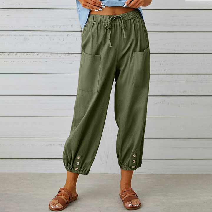 Pantaloni eleganti e comodi da donna con gambe larghe alla moda