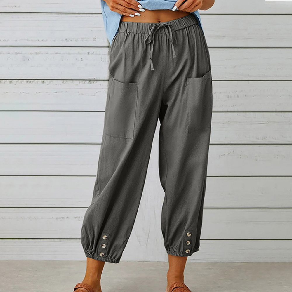 Pantaloni eleganti e comodi da donna con gambe larghe alla moda