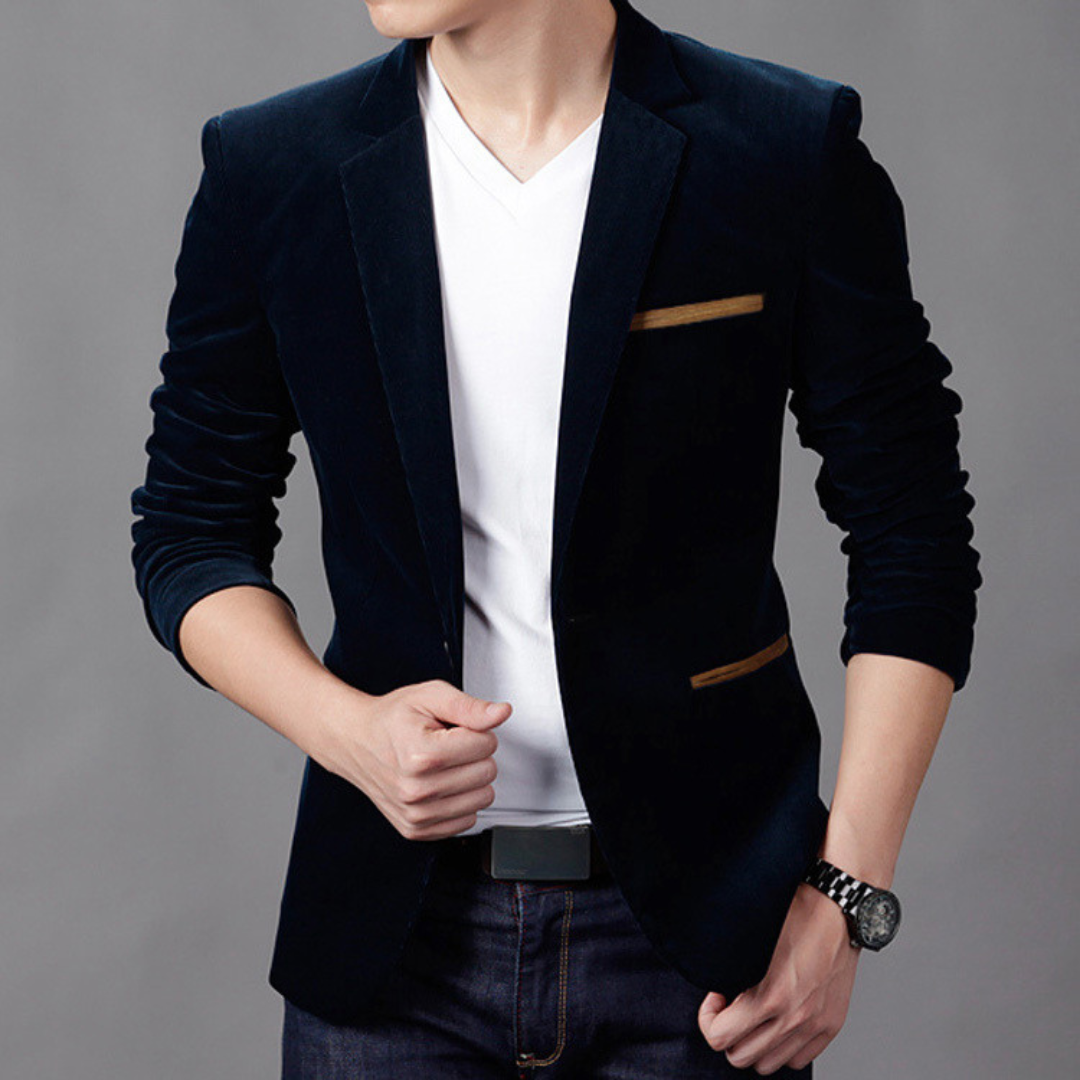 Blazer chic da uomo in blu raffinato