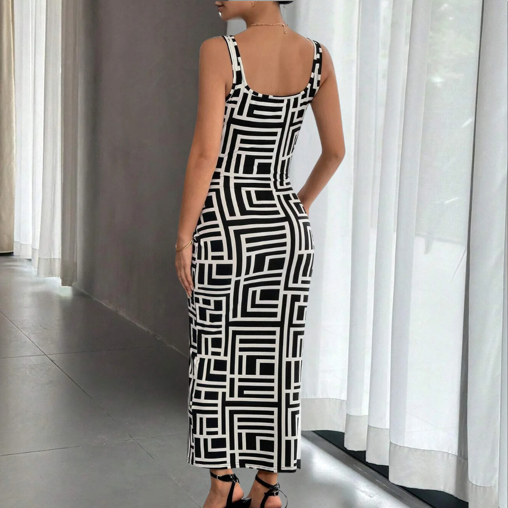 Vestido bodycon geométrico elegante de Elsa