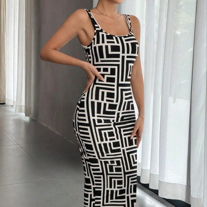 Vestido bodycon geométrico elegante de Elsa