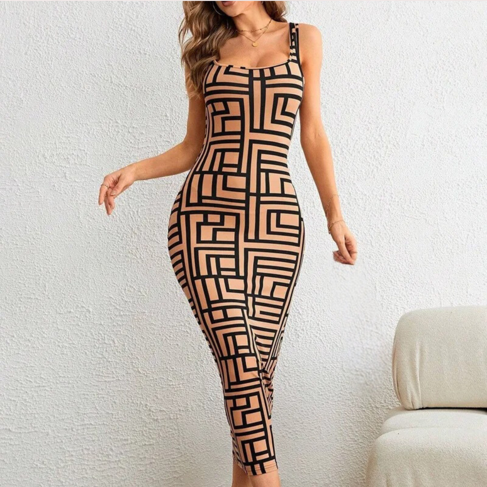 Vestido bodycon geométrico elegante de Elsa