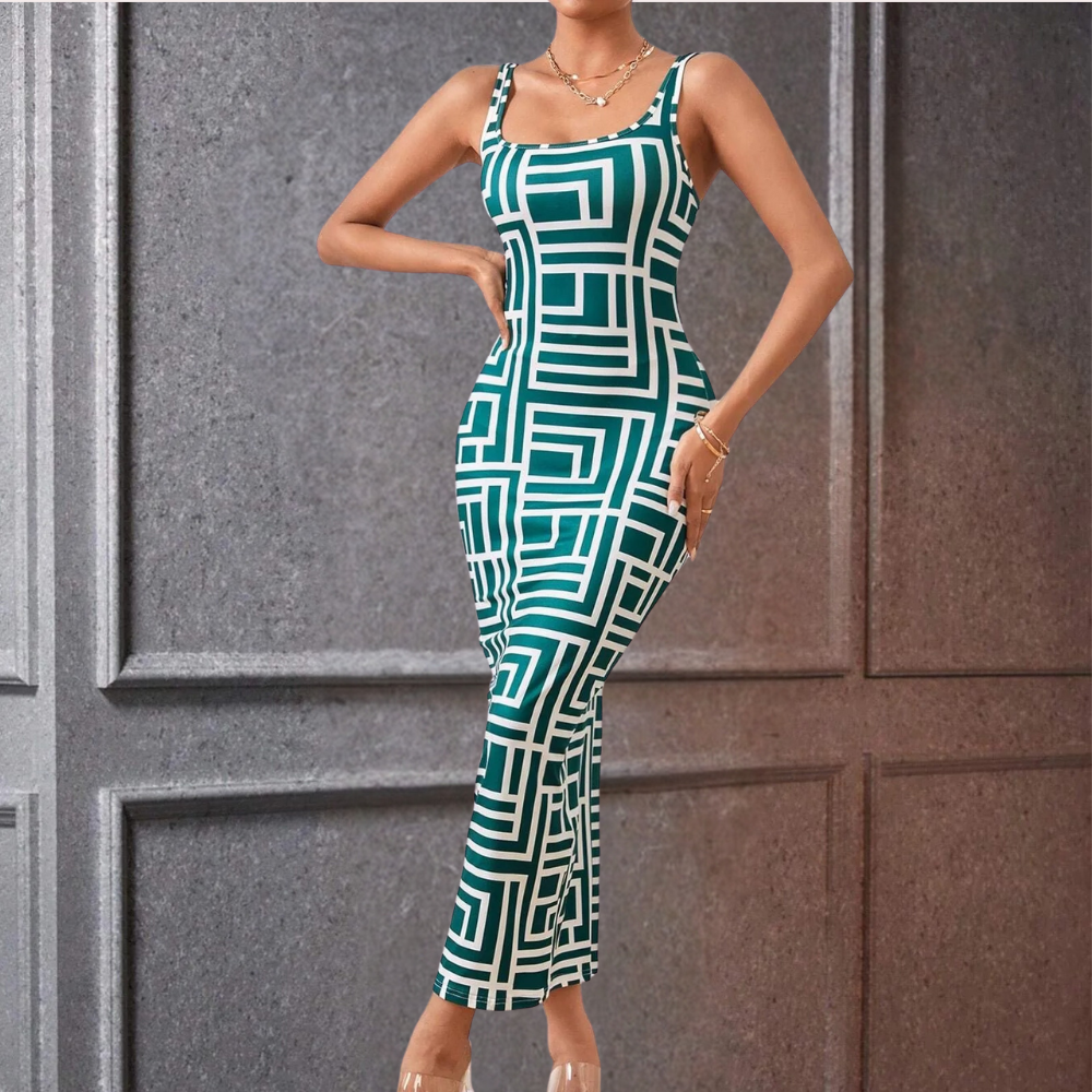 Vestido bodycon geométrico elegante de Elsa