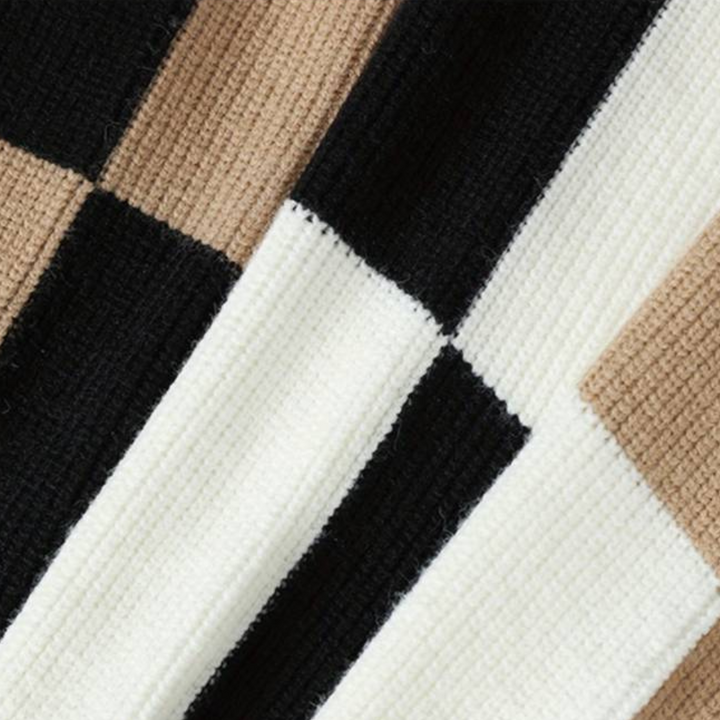 Agoston – Stylizovaný svetr s barevnými bloky pro muže, který dbá na módu
