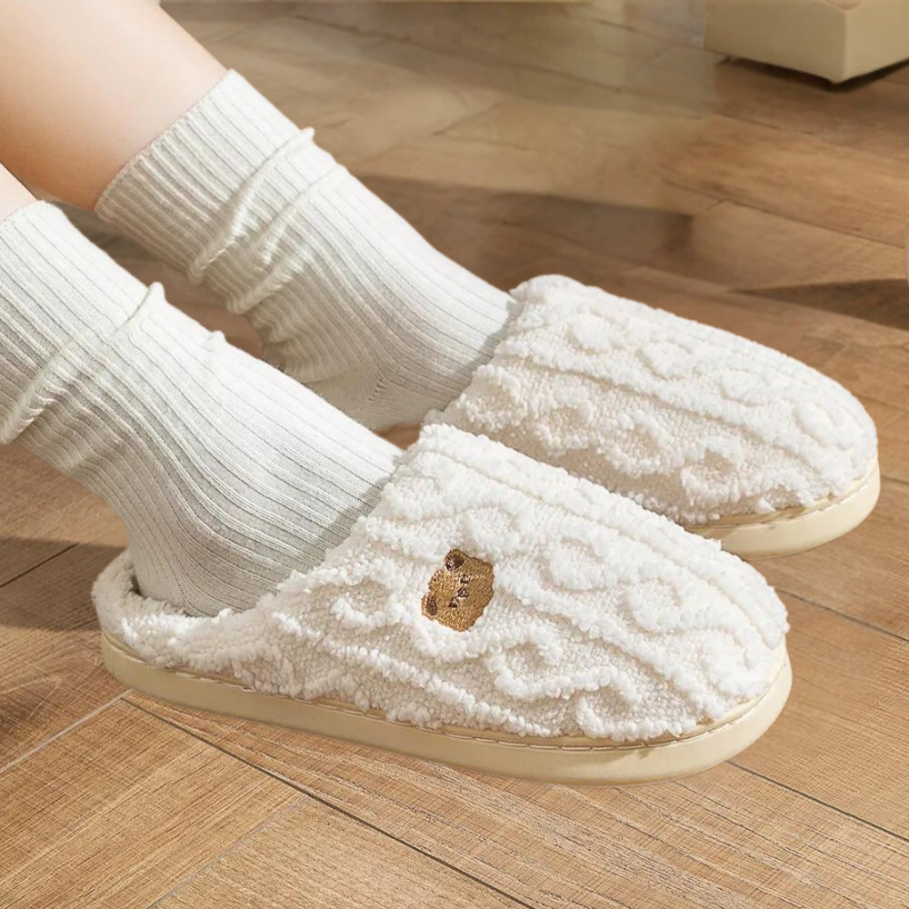 FAUSTINE - Pantuflas de lujo para mujer para un invierno acogedor con suela extra suave