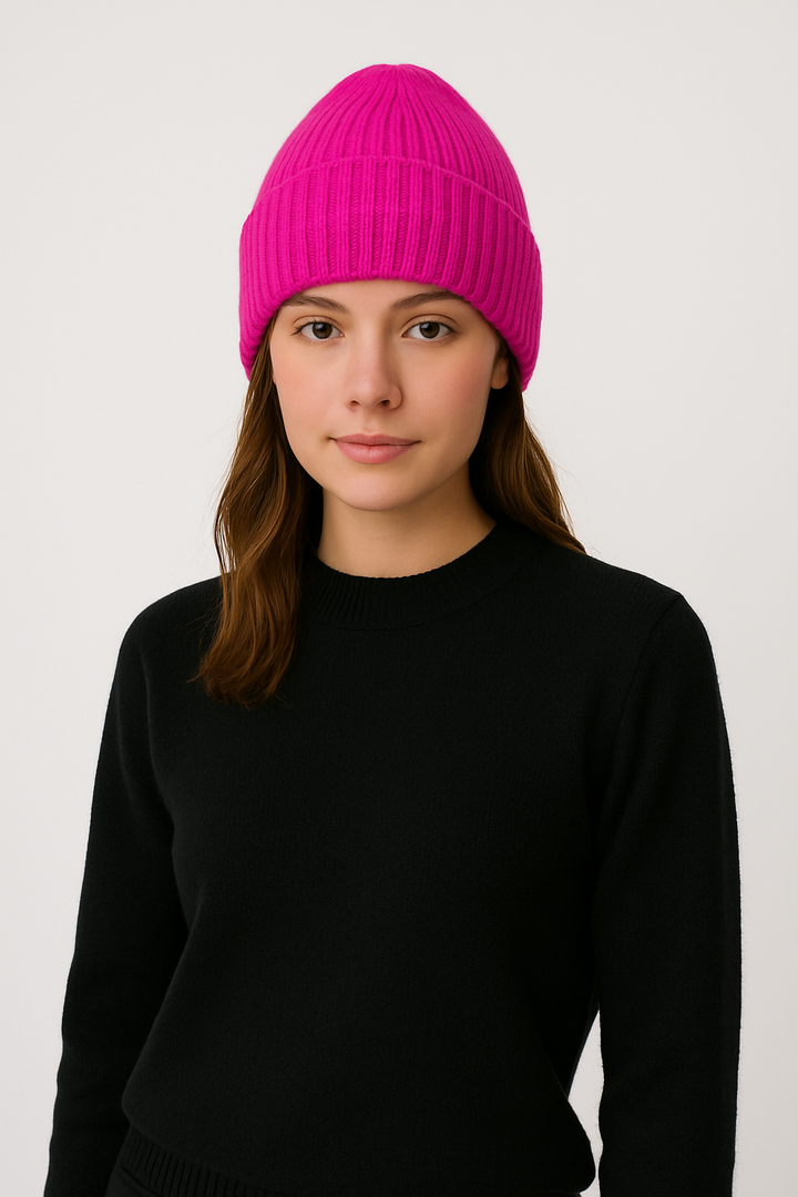 Bonnet en cachemire pour femme en laine vierge avec maille douce pour l'hiver