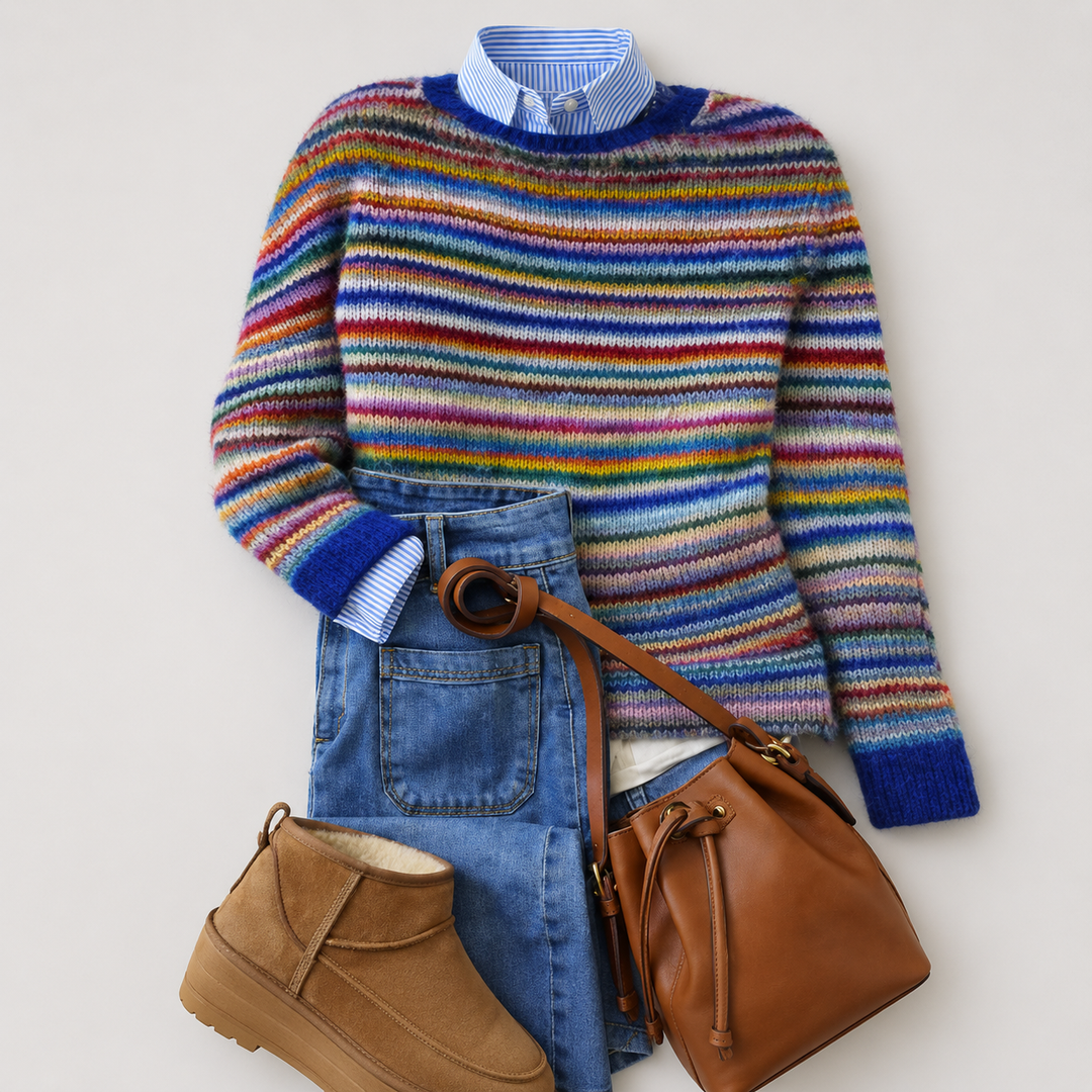 Pull féminin en maille nordique pour l'automne, coupe chaude pour des tenues quotidiennes