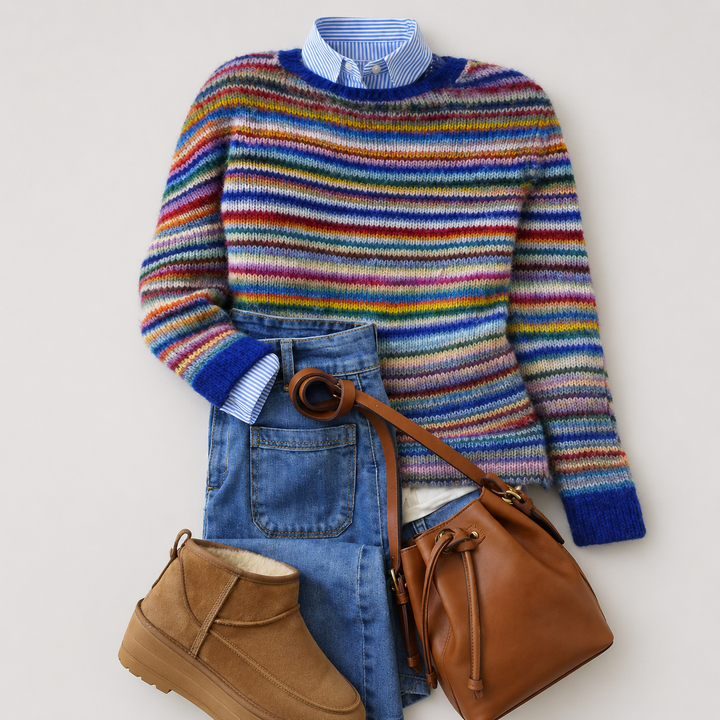 Pull féminin en maille nordique pour l'automne, coupe chaude pour des tenues quotidiennes