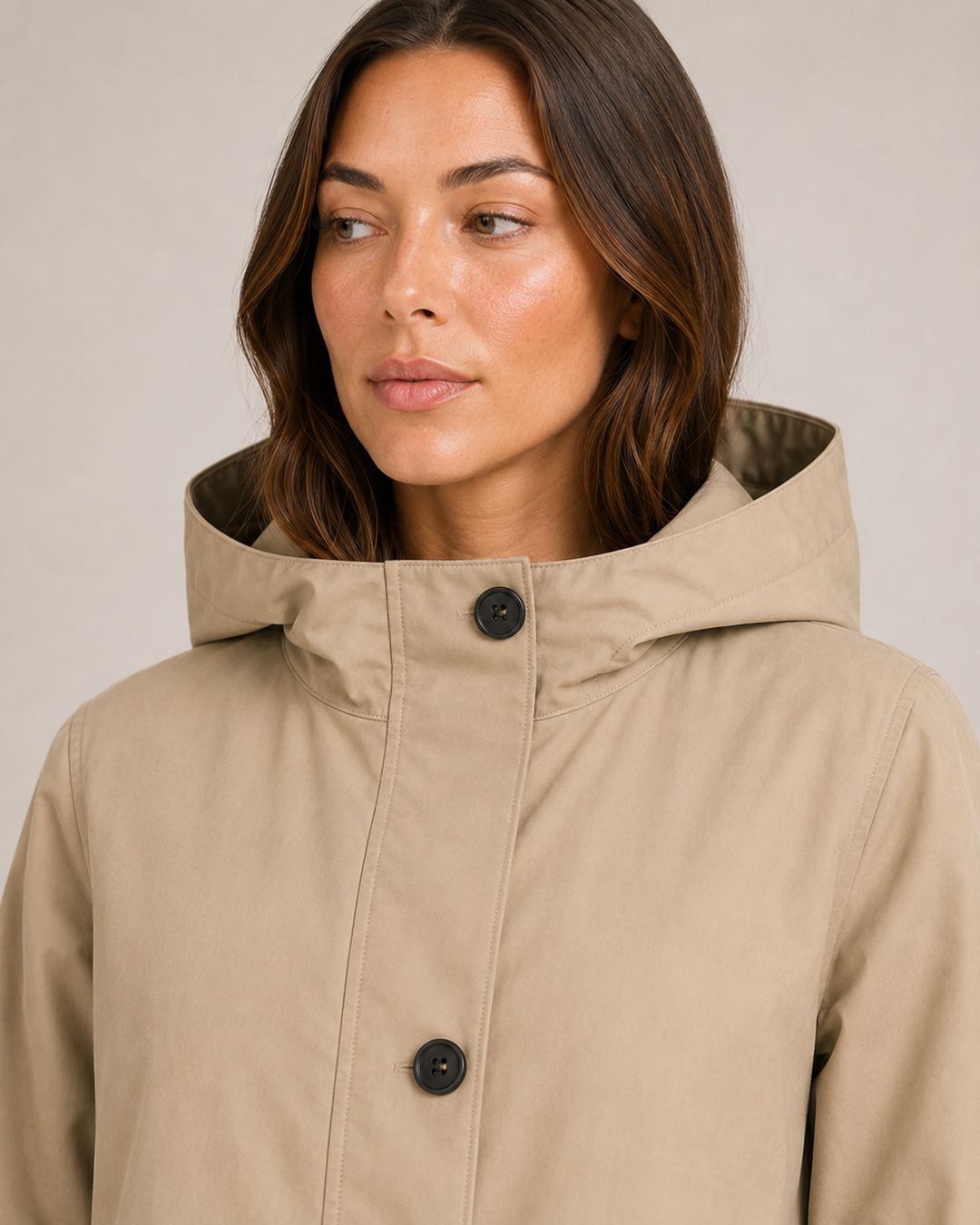 Veste imperméable femme mi-longue légère, coupe cintrée, pour l'automne, longueur à mi-cuisse