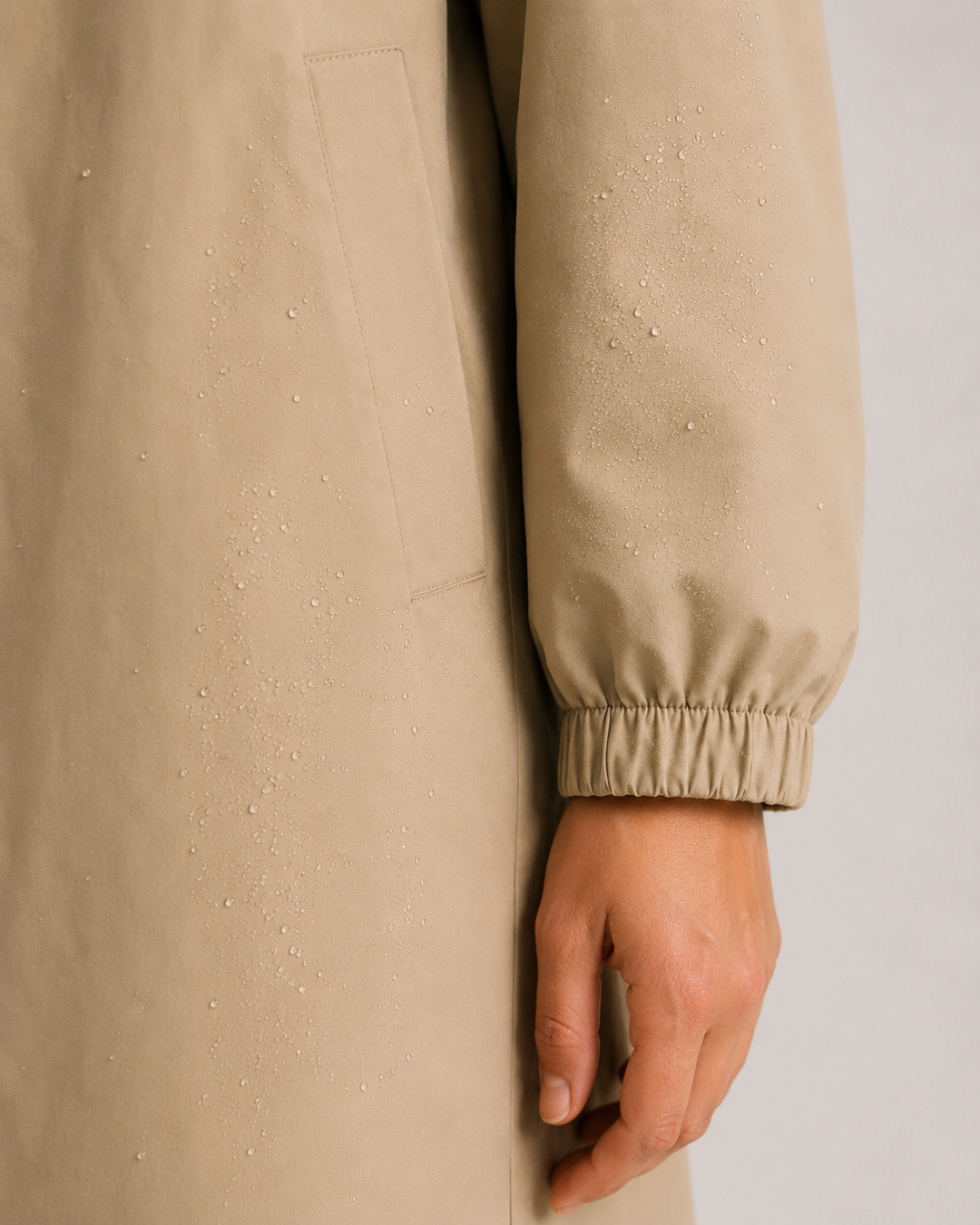 Veste imperméable femme mi-longue légère, coupe cintrée, pour l'automne, longueur à mi-cuisse