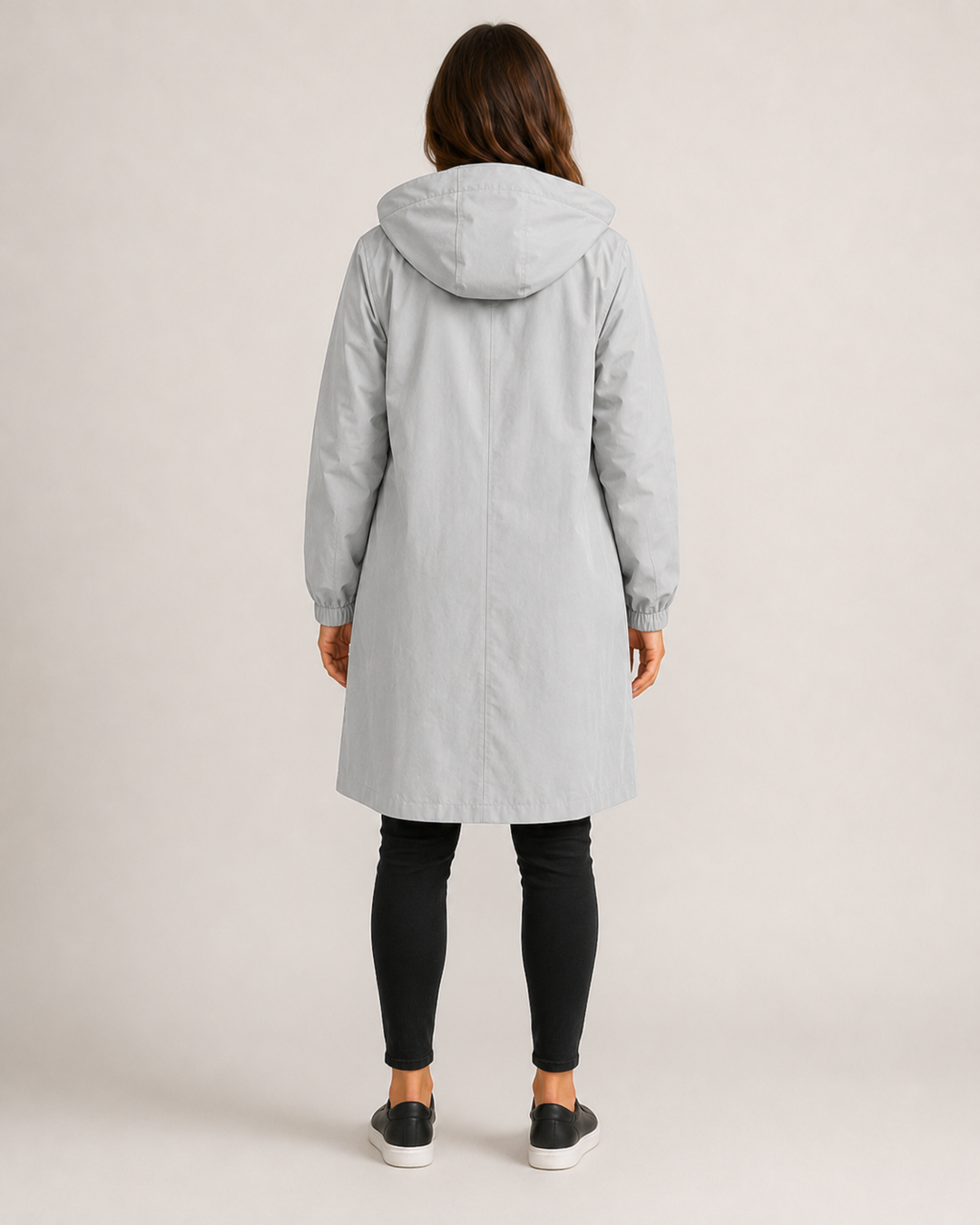 Veste imperméable femme mi-longue légère, coupe cintrée, pour l'automne, longueur à mi-cuisse