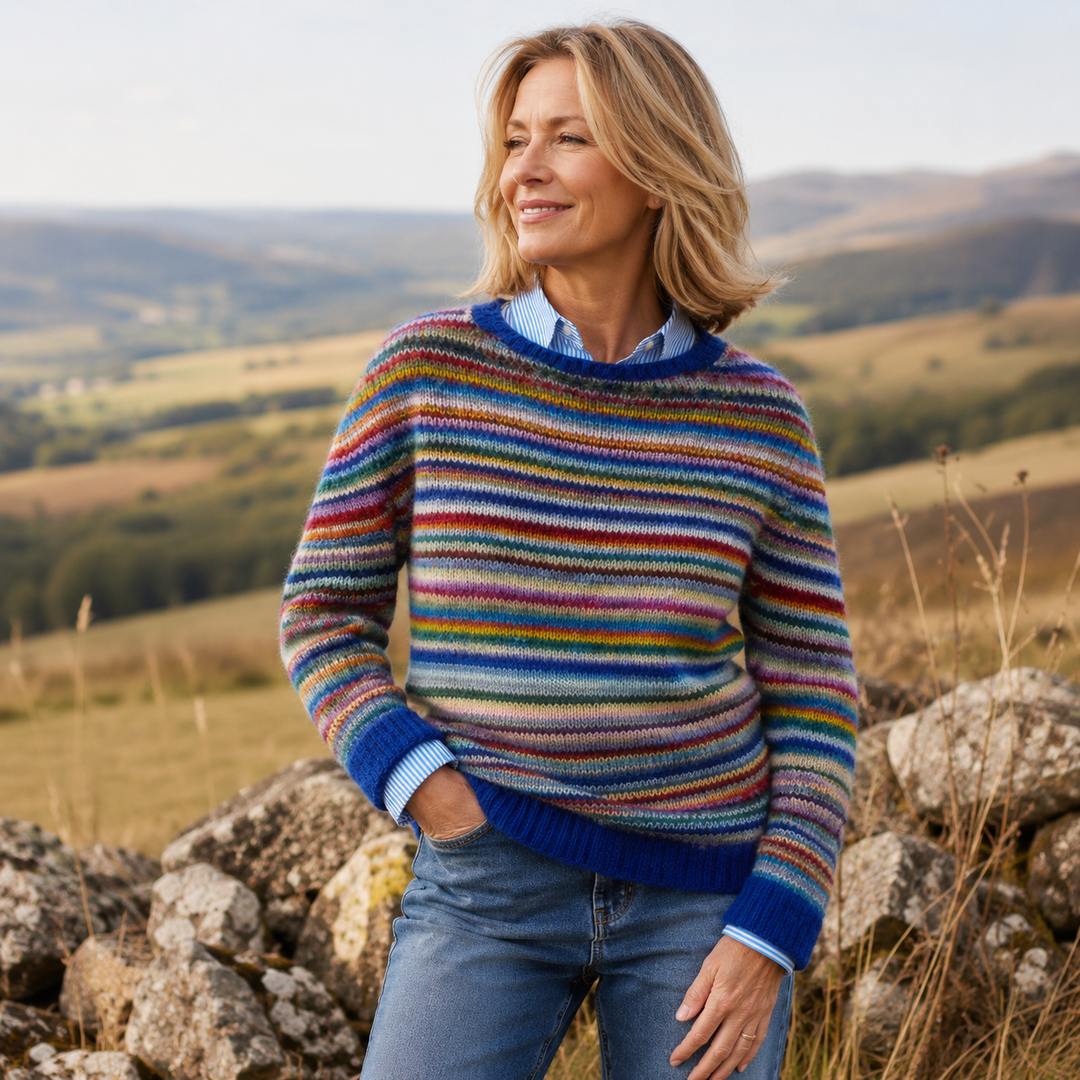 Pull féminin en maille nordique pour l'automne, coupe chaude pour des tenues quotidiennes