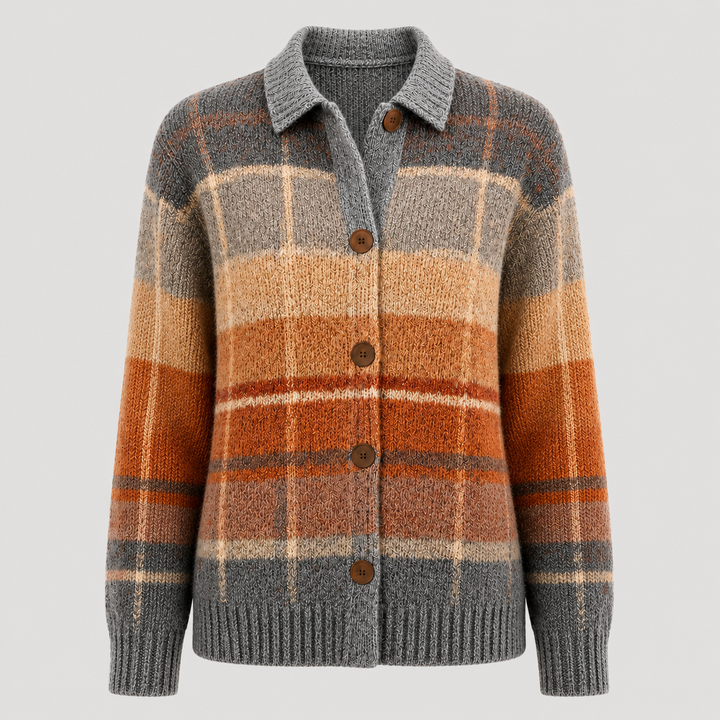 Gilet femme à carreaux à boutons pour l'automne, couche de transition élégante